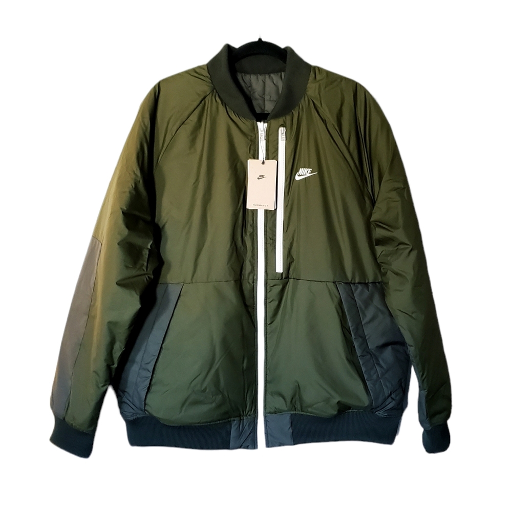 Nike Sportswear Therma-Fit Legacy Reversible Bomber Jacket DD6849-326 Size XL - Picture 2 of 9